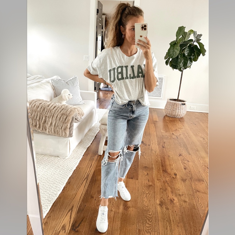 BLUE MELODY 90S VINTAGE HIGH RISE RELAXED CROP